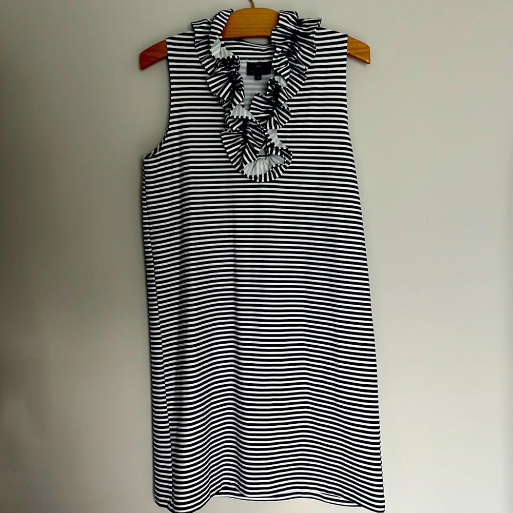 Sailor-Sailor Navy Blue and White Striped Dress